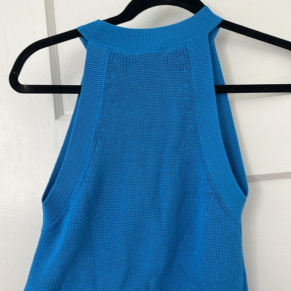 NWT Aritzia Wilfred Orris Knit Halter Wave Blue Tank Top - Picture 3 of 3